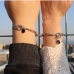 1Hollow Out Chain Alloy Material Couple Bracelet Set