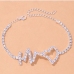 4 Irregular Rhinestone Heart  Anklet For Women