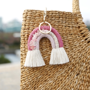  New Weave Crystal  Tassel Rainbow Bag Accessories