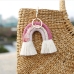 1 New Weave Crystal  Tassel Rainbow Bag Accessories