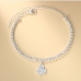 4 Popular Simple Clover Pendant Rhinestone Anklet 