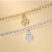 6 Popular Simple Clover Pendant Rhinestone Anklet 