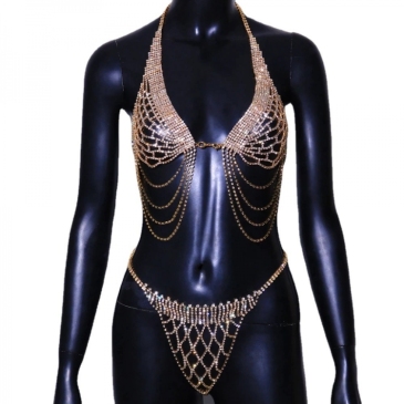   Rhinestone Hollow Out Sexy Body Chain Set