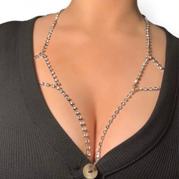 Chic Design Rhinestone Hollow Out Body Chain