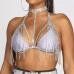 4Fashion Sexy Solid Crystal Halter Backless Tassel Body Chain