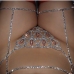 1Heart Rhinestone Decor Panty Body Chain