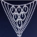 6Popular Accessories Rhinestone 2 Pieces Body Chain Sets