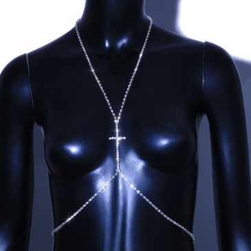 Sexy Cross Diamond Pendant Chest Chain