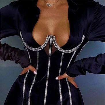 Sexy Rhinestone Tassel Body Chain