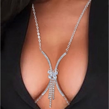 Sexy Shiny Butterfly X Shaped Chest Chain
