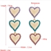 3 2022 Fashion Heart Rhinestone Earrings