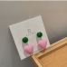 6 Contrast Color Heart Ladies Designer Earrings