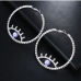 3 Evil Eye Rhinestone Hoop Earrings For Ladies