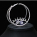 4 Evil Eye Rhinestone Hoop Earrings For Ladies