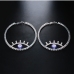 5 Evil Eye Rhinestone Hoop Earrings For Ladies