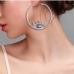 6 Evil Eye Rhinestone Hoop Earrings For Ladies