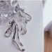 6 Fashion Rhinestone Bow Hollowed Out Earrings