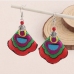 3 Retro Style Colorblock Earrings For Women
