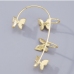 3 Rhinestone Butterfly Alloy Material One Piece Earrings