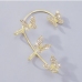 4 Rhinestone Butterfly Alloy Material One Piece Earrings