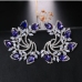 6 Rhinestone Contrast Color Design Ladies Earrings