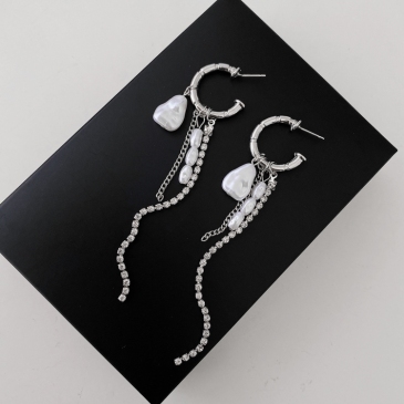  Rhinestone Faux Pearl Tassels  Personality Women's Earrings
