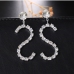 4 Simple Fashion S Letter Rhinestone Earrings