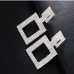 5  Urban Fashion Geometric Square Shape Rhinestone Earrings