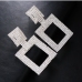 6  Urban Fashion Geometric Square Shape Rhinestone Earrings