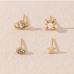 1Casual Faux Pearl Rhinestone Stud Earrings Sets For Women