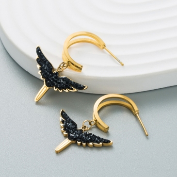 Chic Easy Matching Titanium Steel  Wings Earrings