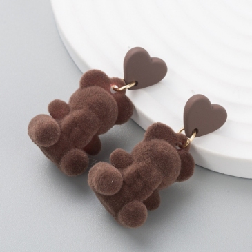 Cute Bear Flocking Lovely Earrings For Women