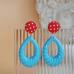 1Cute Bow Button Geometric Resins  Vintage Earrings