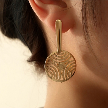 Design Round Hollow Out Earrings For Women