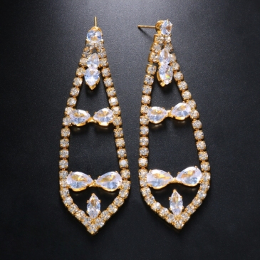 Designer Rhinestone Hollow Out  Ladies Earrings