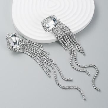 Designer Rhinestone Tassel Earrings For Women