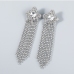 3Diamond And Star Tassel Pendant Earrings