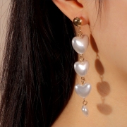 Elegant Heart Faux Pearl Design Earrings For Women