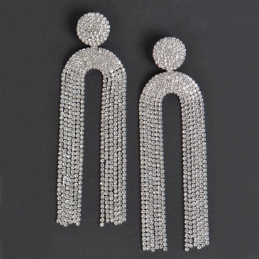 Exaggerate Rhinestone  Tassel Earrings For Women