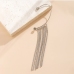 6French Style Rhinestone Tassel One Piece Earring