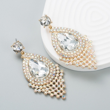 Glass Drill Rhinestone  Ladies Street Earrings