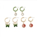 3Korean Style Contrast Color 6 Piece Earrings