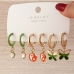 6Korean Style Contrast Color 6 Piece Earrings