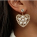 1Latest Faux Pearl Rhinestone  Heart Pendant  Ladies Earrings