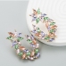 3Multicolored Rhinestone Earrings For Women