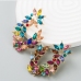 6Multicolored Rhinestone Earrings For Women