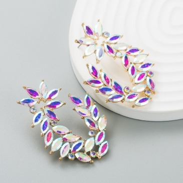 Multicolored Rhinestone Earrings For Women