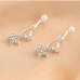 3Personalized Star Zircon Faux Pearl Ear Stud Earring