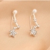 5Personalized Star Zircon Faux Pearl Ear Stud Earring