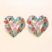 4Popular Hollow Out Rhinestone Heart Design Earrings